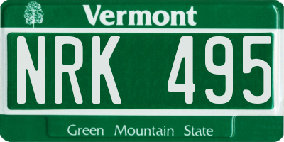 VT license plate NRK495
