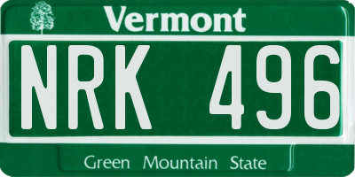 VT license plate NRK496