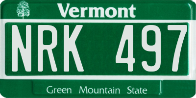 VT license plate NRK497