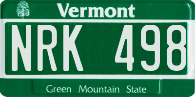 VT license plate NRK498