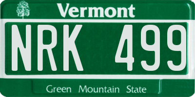 VT license plate NRK499