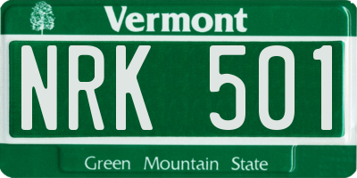 VT license plate NRK501