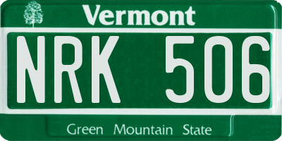 VT license plate NRK506