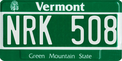 VT license plate NRK508
