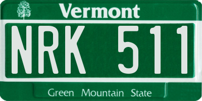 VT license plate NRK511