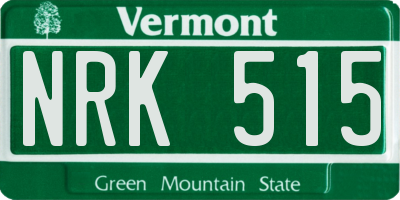 VT license plate NRK515