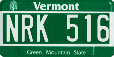 VT license plate NRK516