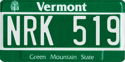 VT license plate NRK519