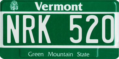 VT license plate NRK520