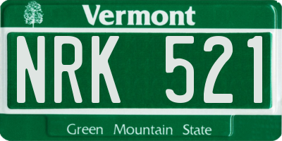 VT license plate NRK521