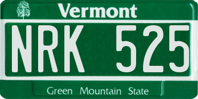 VT license plate NRK525