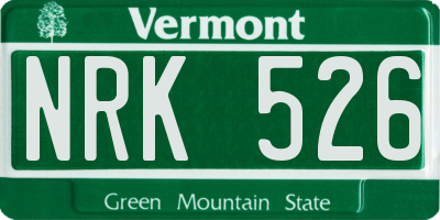VT license plate NRK526