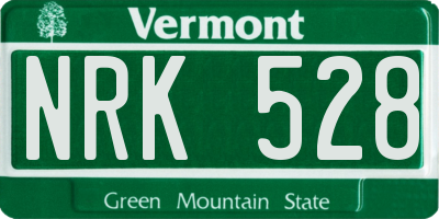 VT license plate NRK528