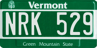 VT license plate NRK529
