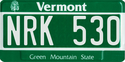 VT license plate NRK530