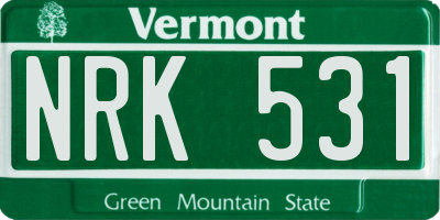 VT license plate NRK531