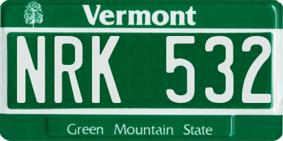 VT license plate NRK532
