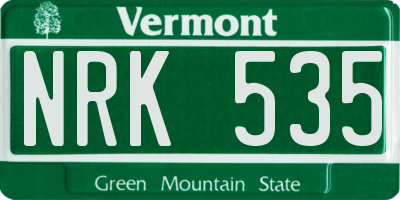 VT license plate NRK535