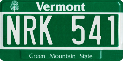 VT license plate NRK541