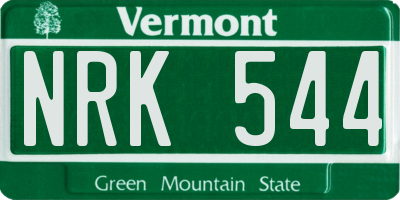 VT license plate NRK544
