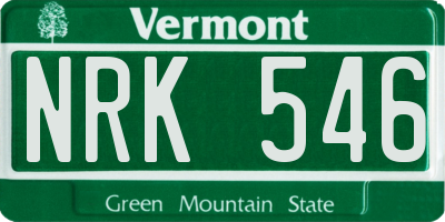 VT license plate NRK546