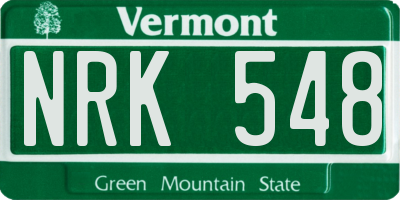 VT license plate NRK548