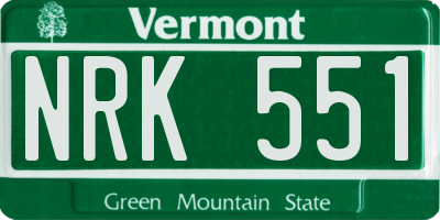VT license plate NRK551
