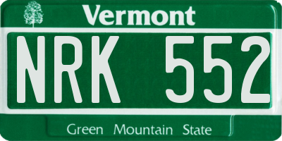 VT license plate NRK552