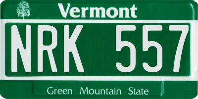 VT license plate NRK557