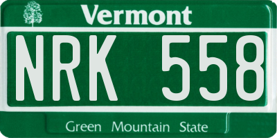 VT license plate NRK558