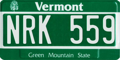 VT license plate NRK559