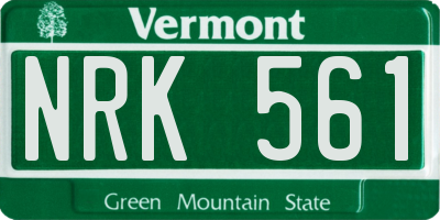 VT license plate NRK561