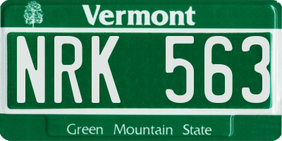 VT license plate NRK563