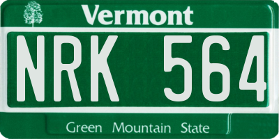 VT license plate NRK564