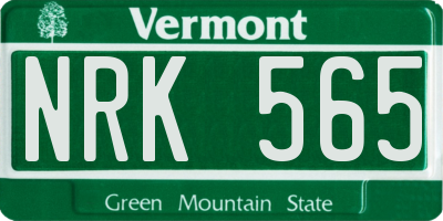 VT license plate NRK565