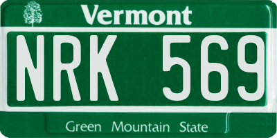 VT license plate NRK569