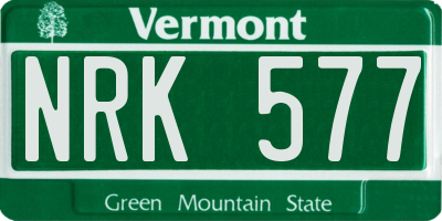VT license plate NRK577