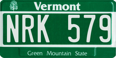 VT license plate NRK579