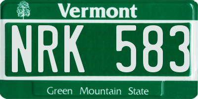 VT license plate NRK583