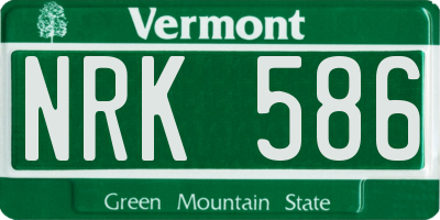 VT license plate NRK586