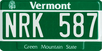 VT license plate NRK587