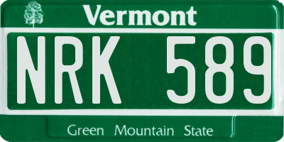 VT license plate NRK589