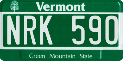 VT license plate NRK590