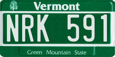VT license plate NRK591