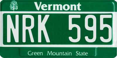 VT license plate NRK595