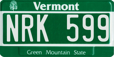 VT license plate NRK599