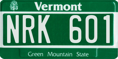 VT license plate NRK601
