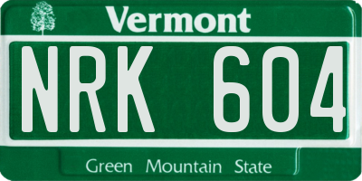 VT license plate NRK604