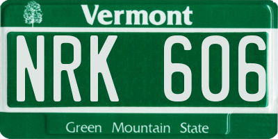 VT license plate NRK606