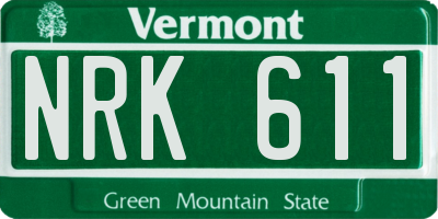 VT license plate NRK611